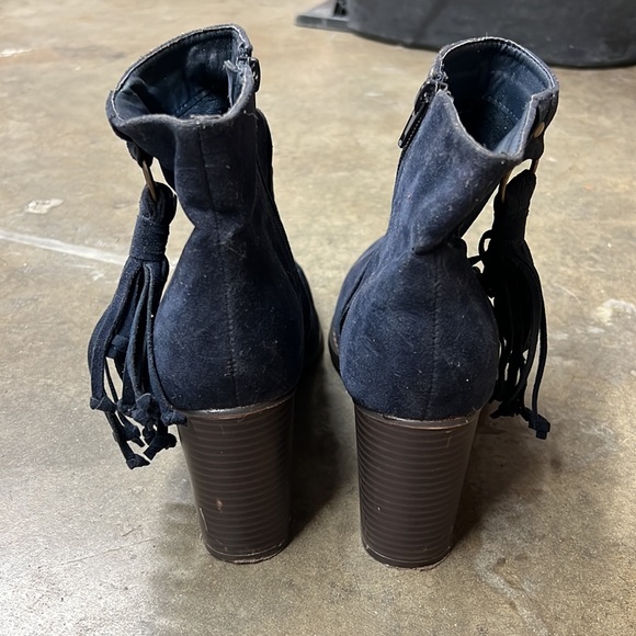 Top Secret Dark Blue Suede Booties with tassel, 40 - Picture 3 of 5